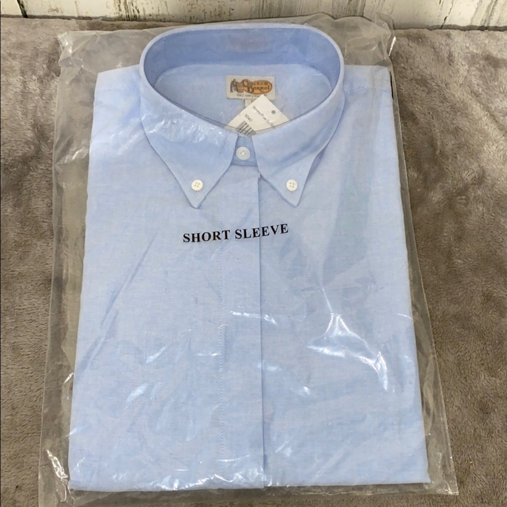 0516 Light Blue Cracker Barrel Short Sleeve Men's Shirt